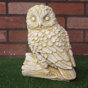 Owl on a log  yellow